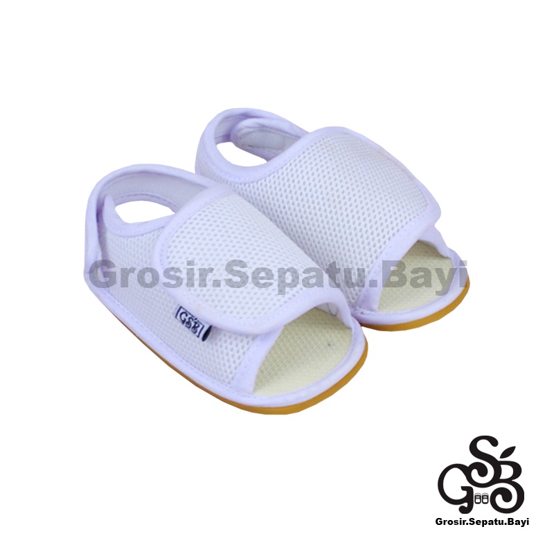 sendal bayi sepatu bayi sandal bayi  laki laki perempuan prewalker bayi  umur 2 - 12 bulan model casual S05 polos Putih ringan  fleksibel &amp; Anti Slip