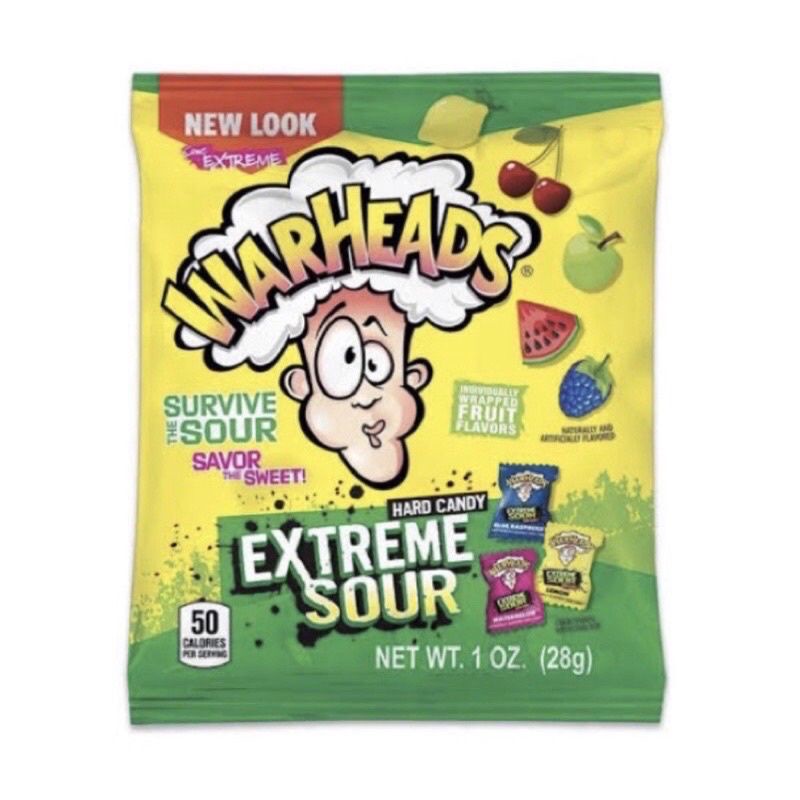 

Permen Warheads Extreme Sour Hard Candy 28gr / 92gr