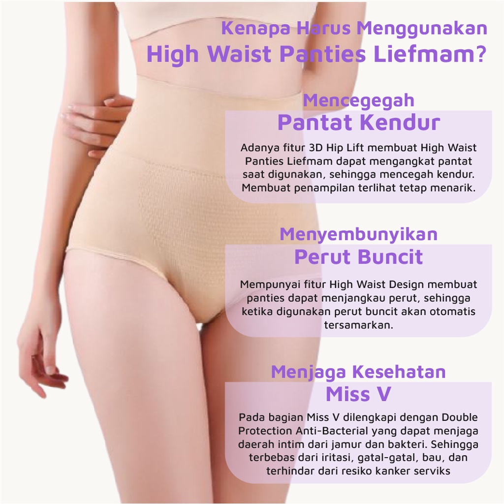 High Waist Panties Liefmam (Zaraya) - CD High Waist Anti Pantat Kendur