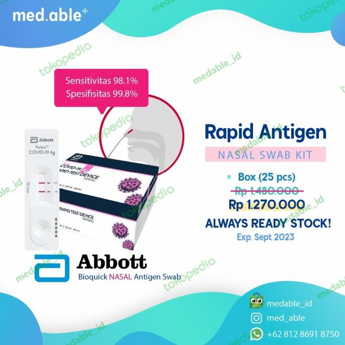 Alat Swab Tes Antigen Abbott Nasal Kemenkes Original Murah