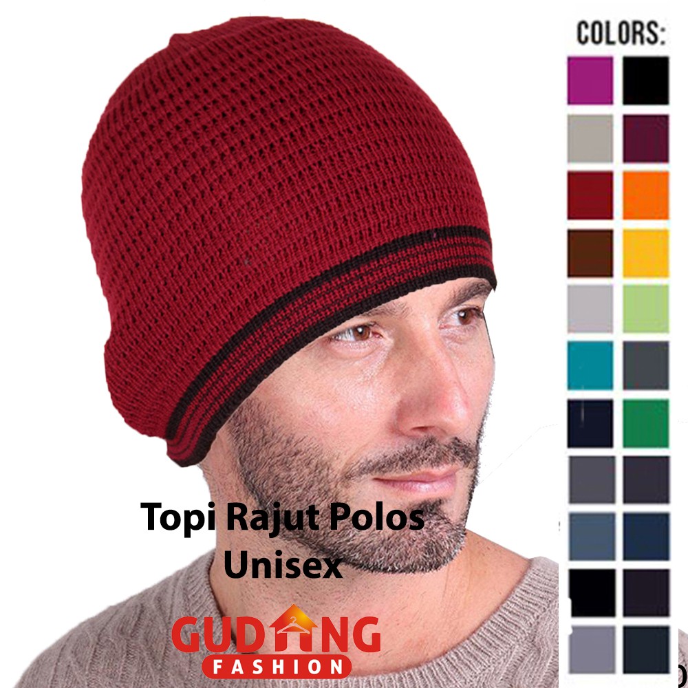 Topi Kupluk Polos / Beanie Hat Unisex Rajut - Banyak Pilihan Warna TOP (COMB)