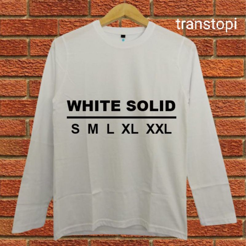 Baju Kaos Polos Dewasa PUTIH Tangan Lengan Panjang PUTIH Pria Wanita  OKE