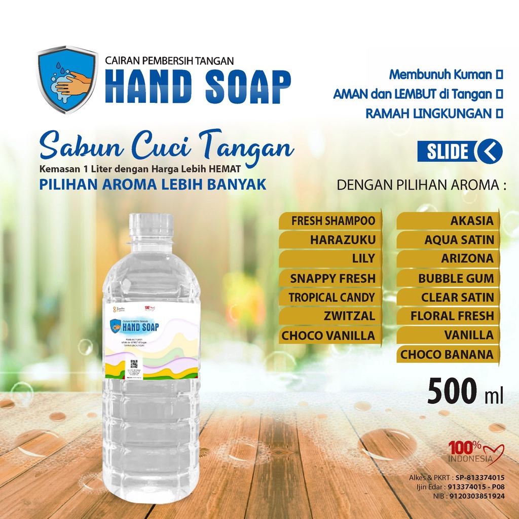 Sabun Cuci Tangan Aroma Segar 500 ml Botol Pet / Handsoap Aroma Segar 500 ml