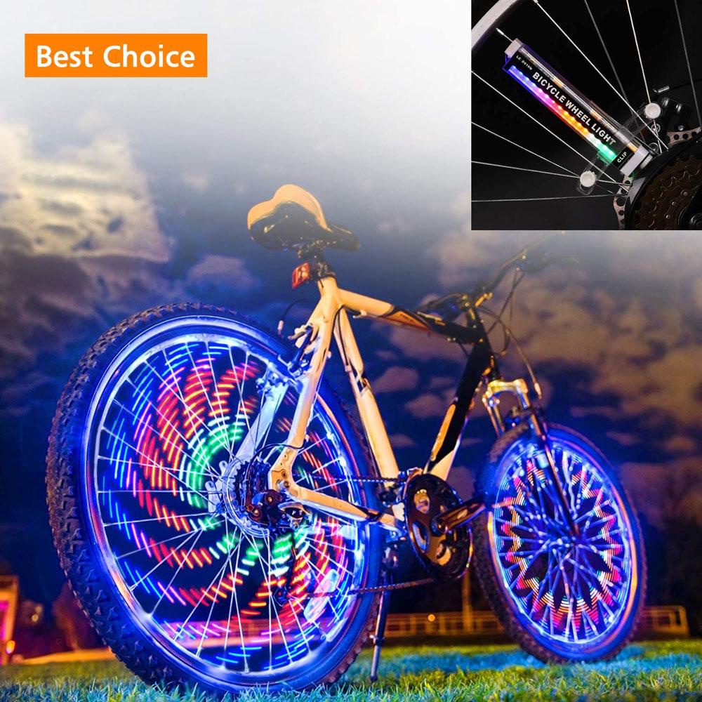 AUGUSTINA Bike Spoke Light Sepeda Gunung Waterproof Outdoor RGB Cycling Wheel Lamp