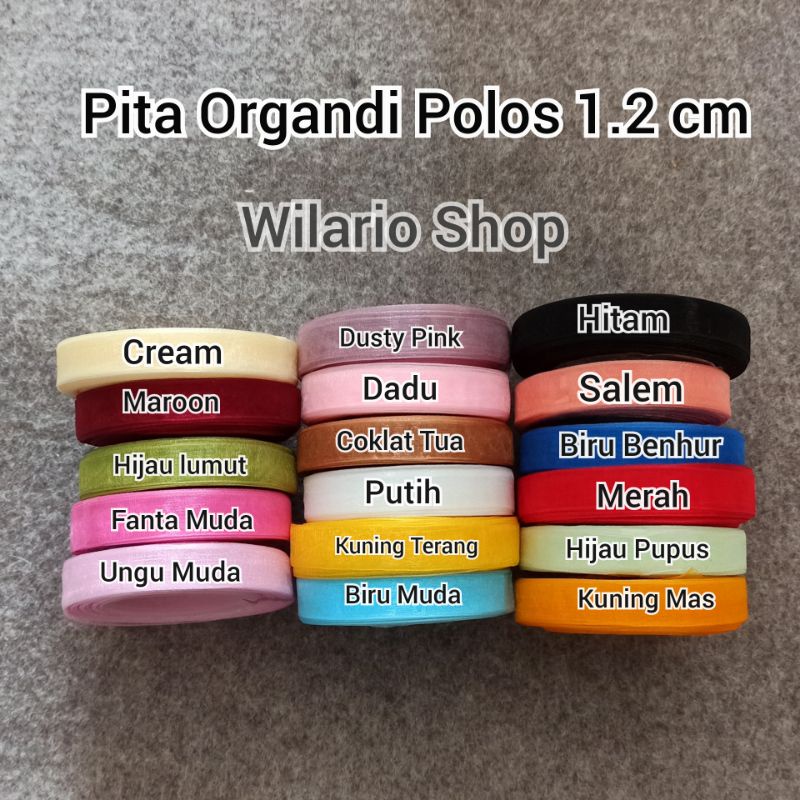 1 ROLL Pita Organdi 1,2 Cm | Pita Organza Organdi 1/2 Inch (1.2 cm)