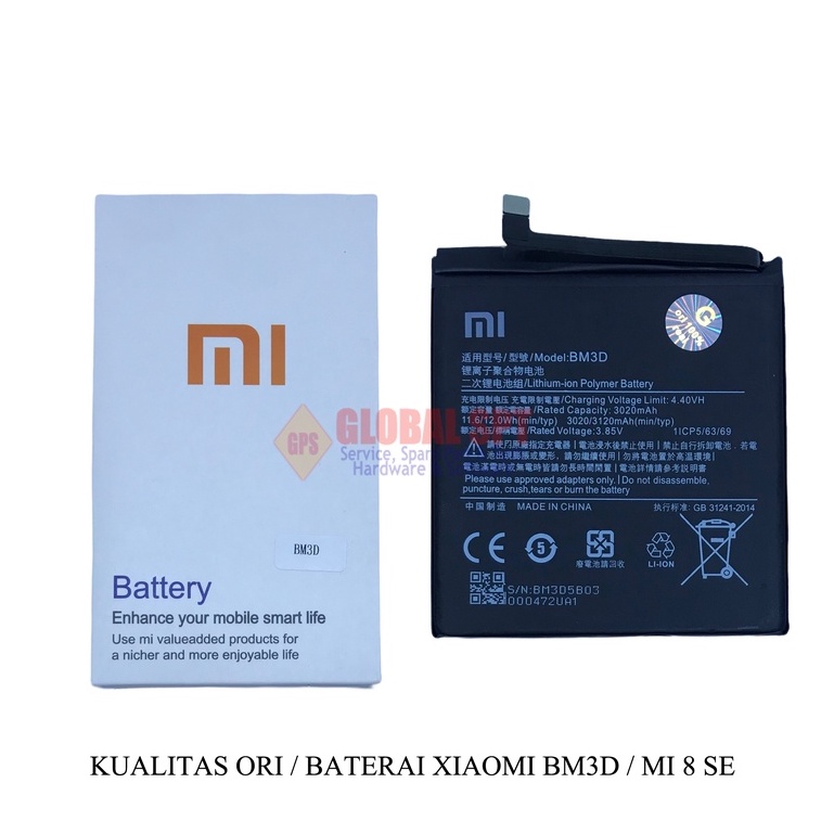 KUALITAS ORI / BATERAI XIAOMI BM3D / BATERE MI 8 SE / BATRE