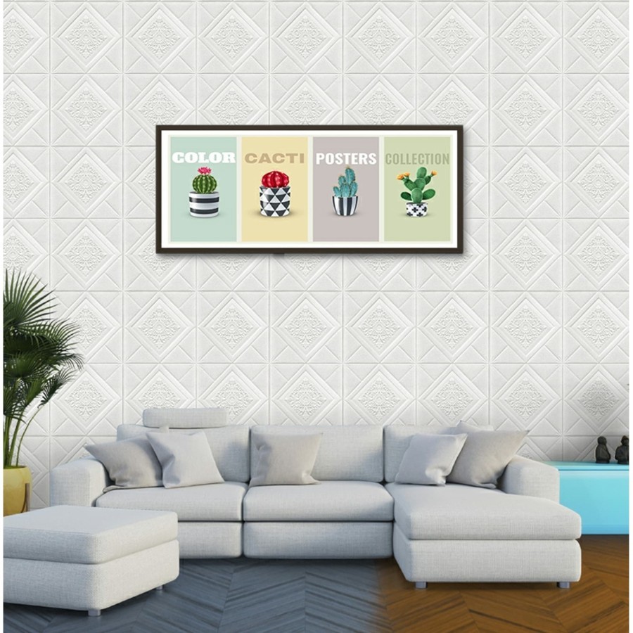 [BAYAR DITEMPAT] - TERLARIS! Wallpaper 3D Modern Wood Foam Batik BRICKFOAM BATIK PLAFON WALLPAPER MU-FOAM SEGITIGA