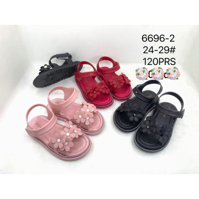 Sandal jelly anak perempuan  6696 tali let bunga