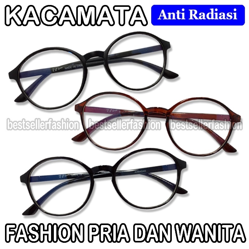 Kacamata Noraml Anti Radiasi Blueray Kacamata Fashion Gaya Cat Eye Wanita Pria Model Bulat Oval