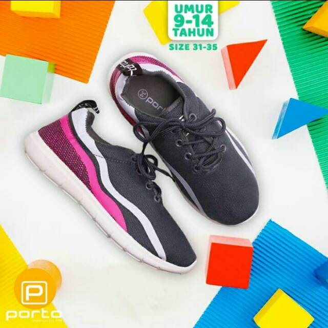 Sepatu Sports Sneakers Anak Porto Unisex AA013B Size 31-35