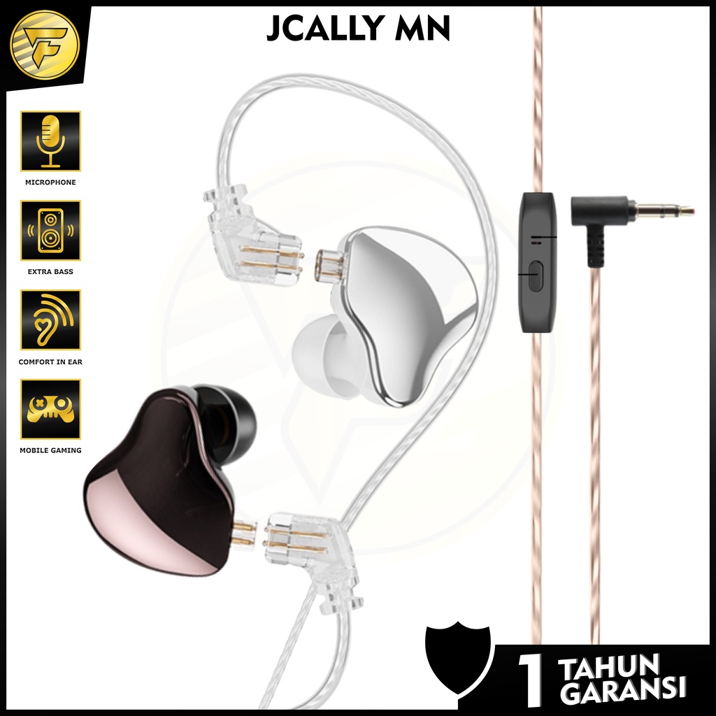 JCALLY MN earphone HIFI Bass stereo music headset Mic alt EDX original