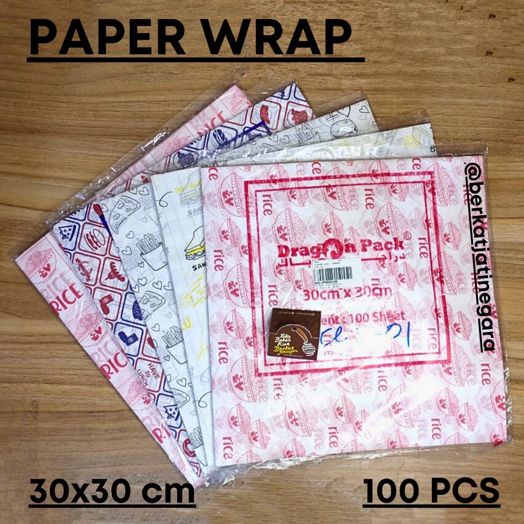 PAPER WRAP 30X30 CM / WAX PAPER / 100 PCS