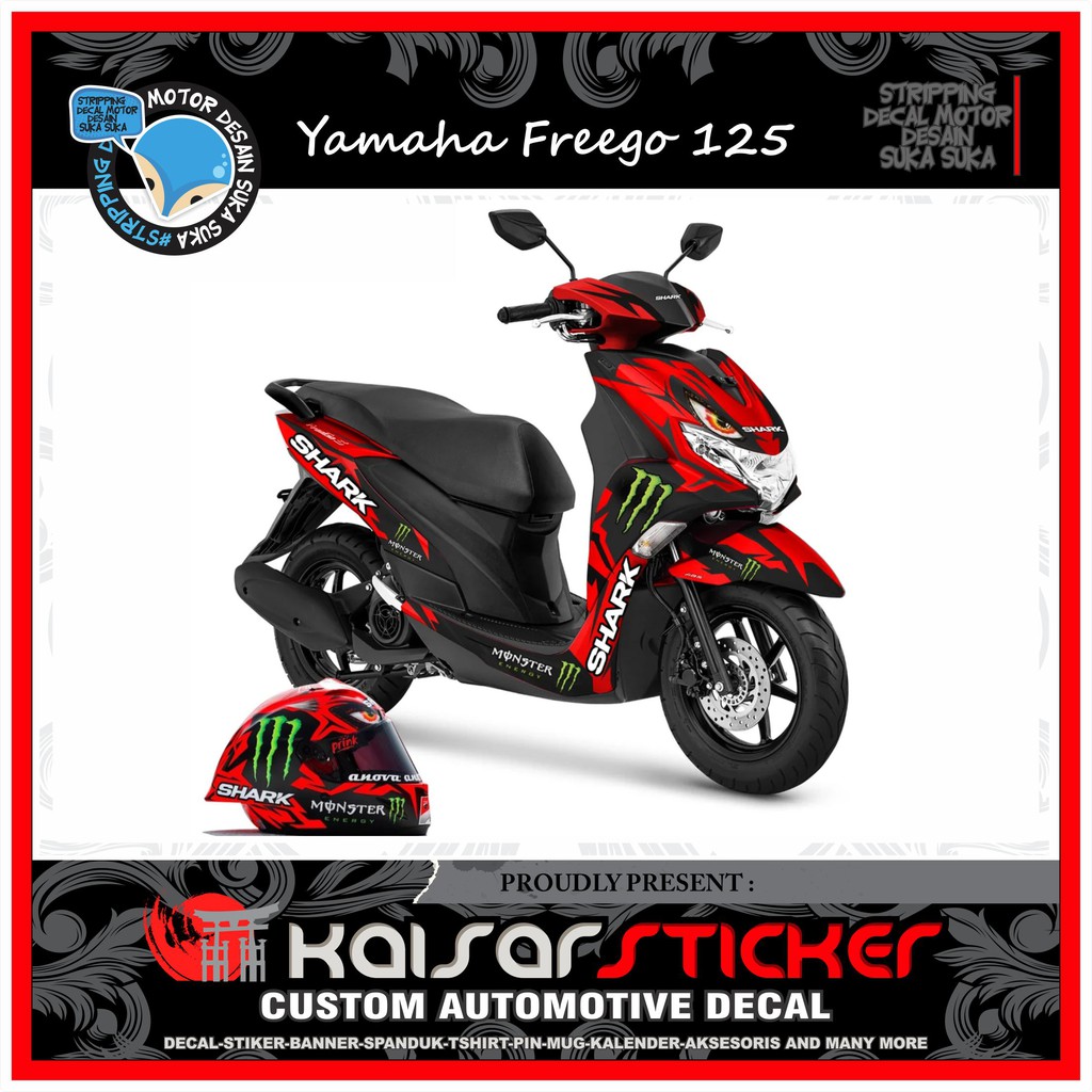 Stiker Decal Yamaha FreeGo 125 Full Body SHARK HELM Stiker Decal Yamaha FreeGo 125 Full Body SHARK HELM