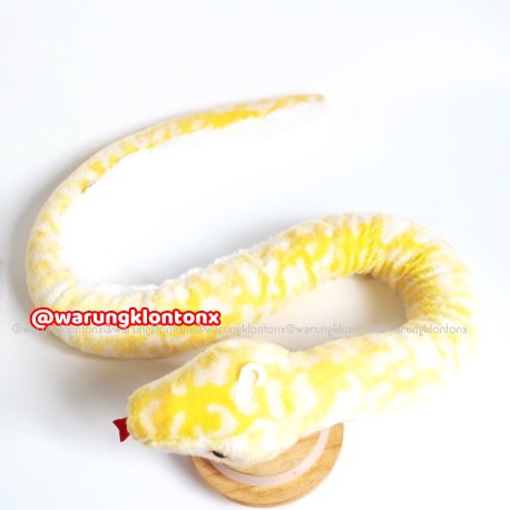 Boneka Ular Albino Burmese Python Plush Toys Kualitas Export