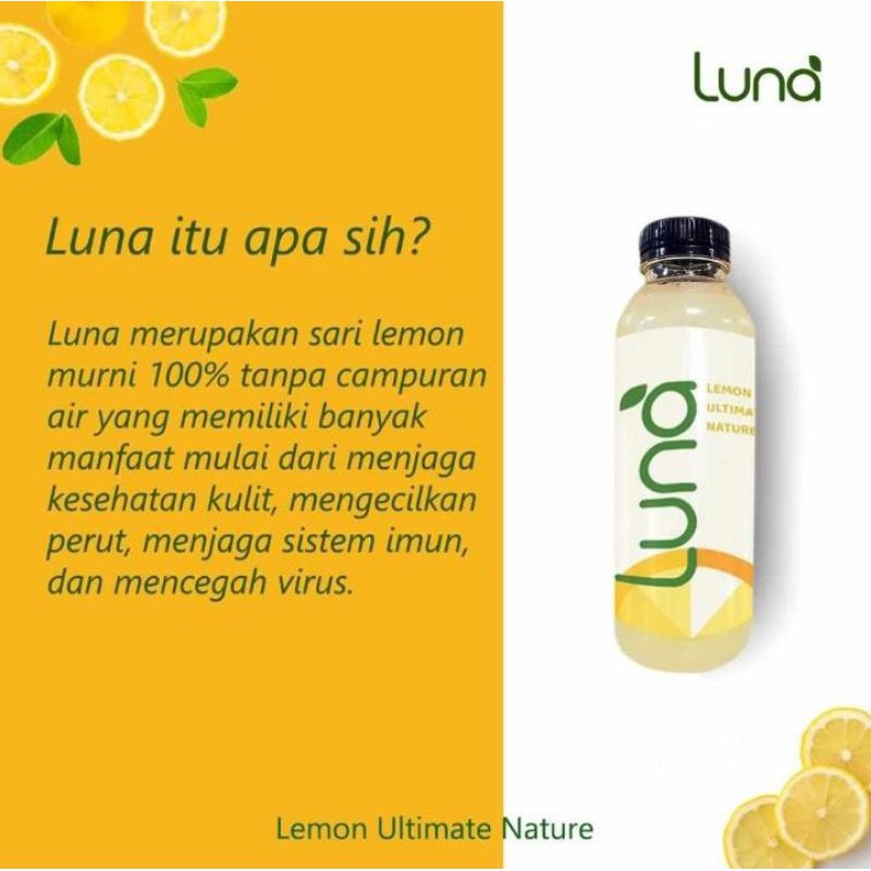 

Luna / lemon ultimate nature perasan lemon murni tanpa campuran air