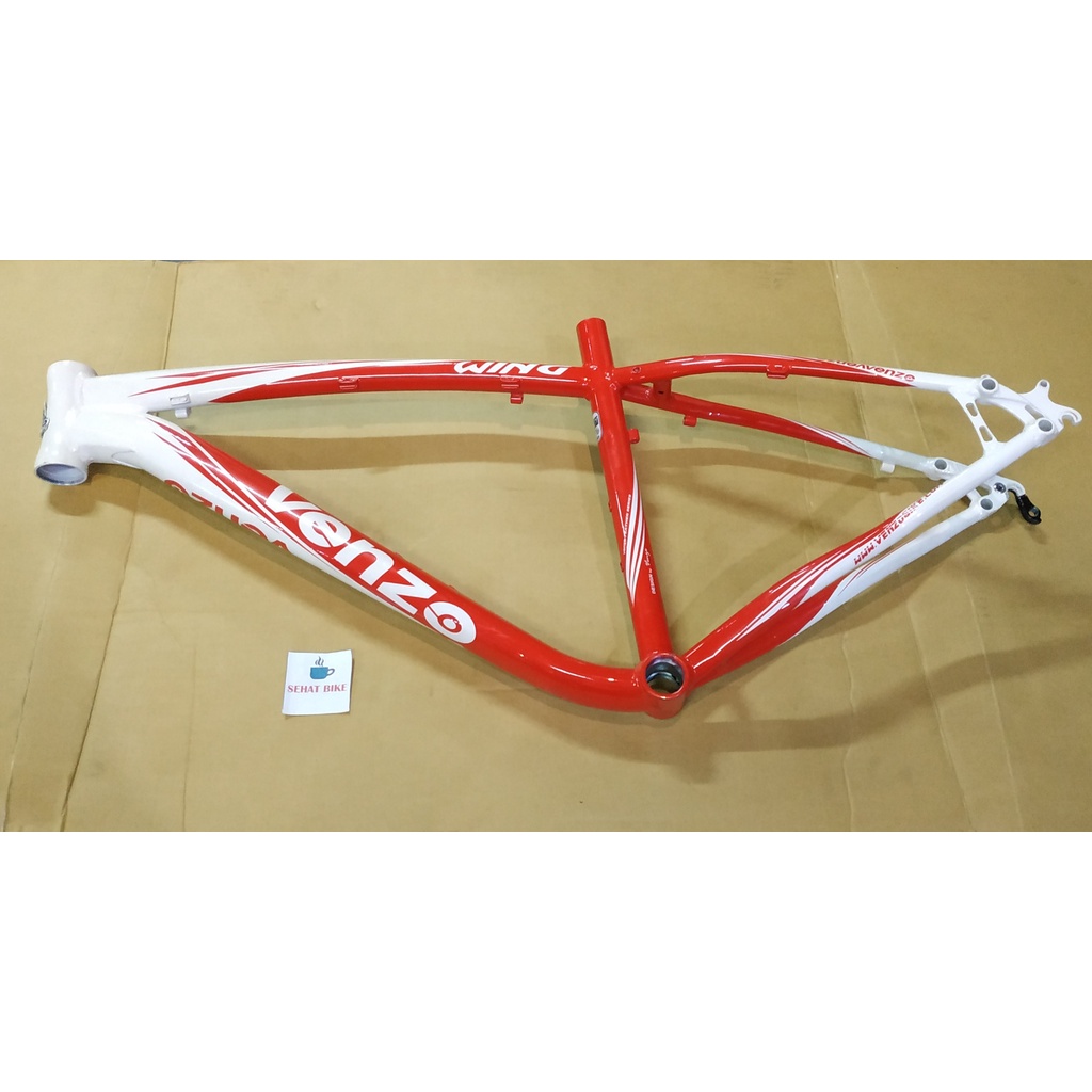 Frame Batang Sepeda Mtb Venzo Wing White Red 26" Original