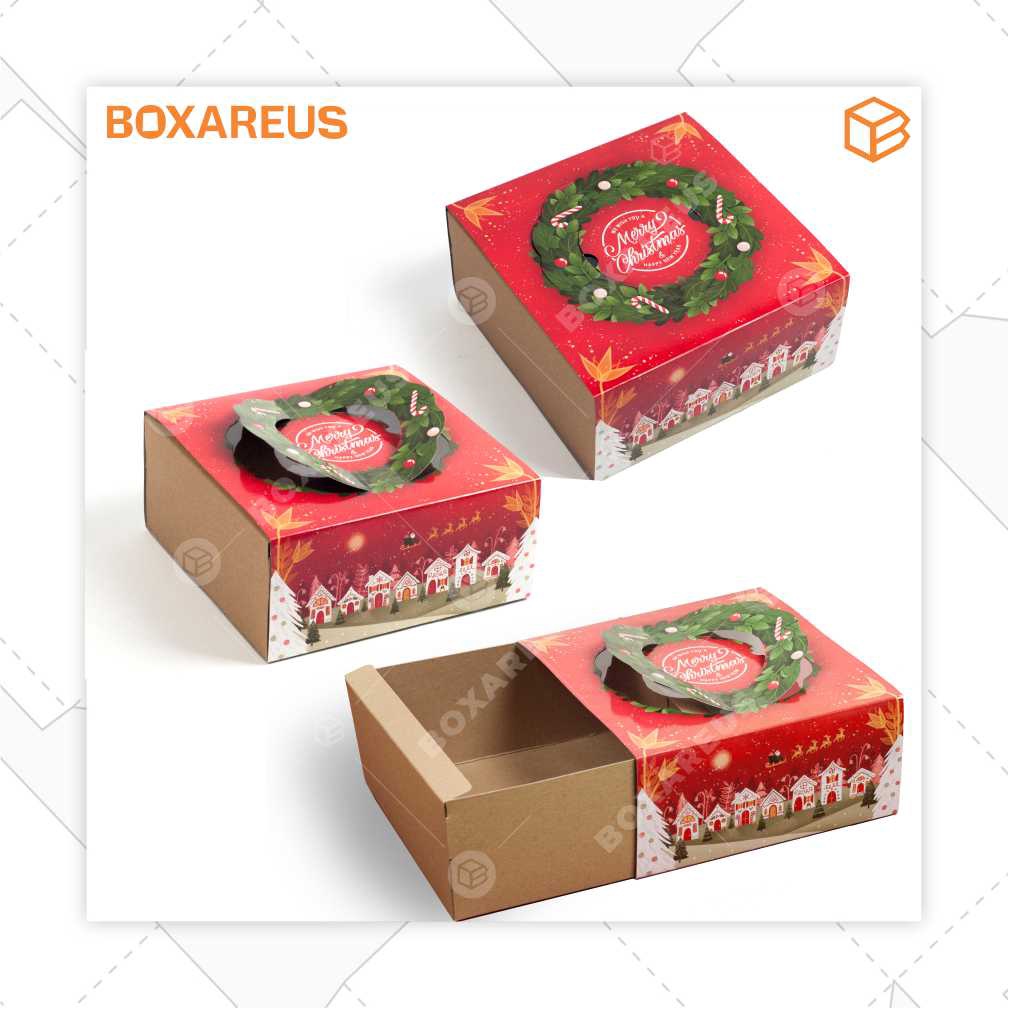 Box Kue Cake Packaging Natal Christmas Hampers Kemasan Kotak Dus Bolu | CB2210 NATAL