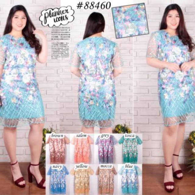 dress Jumbo size (3L) dress tile dress pesta party dress pesta mewah, dress big size jumbo party dre