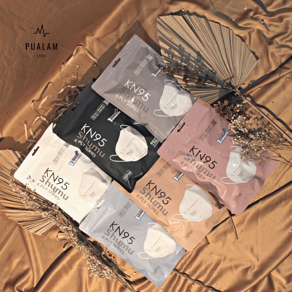 Masker Medis KN95 6 PLY Shumu Warna Nude Segel Pabrik Izin AKD Kemenkes