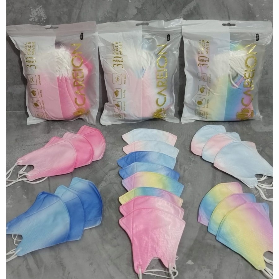 Masker Duckbill Gradasi Careion Masker Duck bill Careion Warna Gradasi 3d Face Mask - Duckbill Gradasi isi 50 Pcs