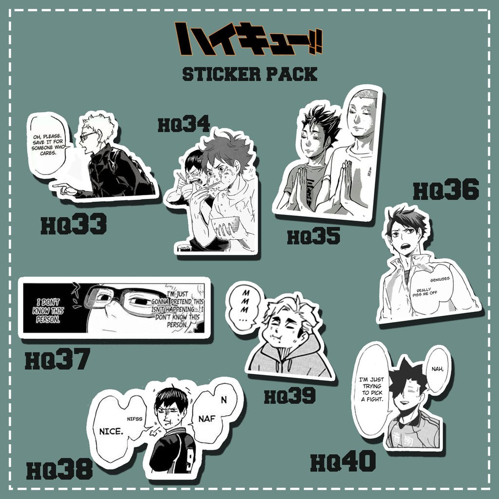 

Stiker Anime HAIKYUU!! Set 4 BEBAS PILIH