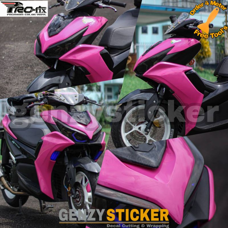 Stiker skotlet pink glossy sticker scotlite merah muda kilat