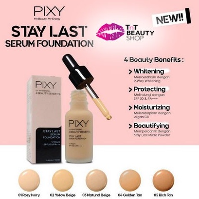 Pixy Uv Whitening Stay Last Serum Foundation