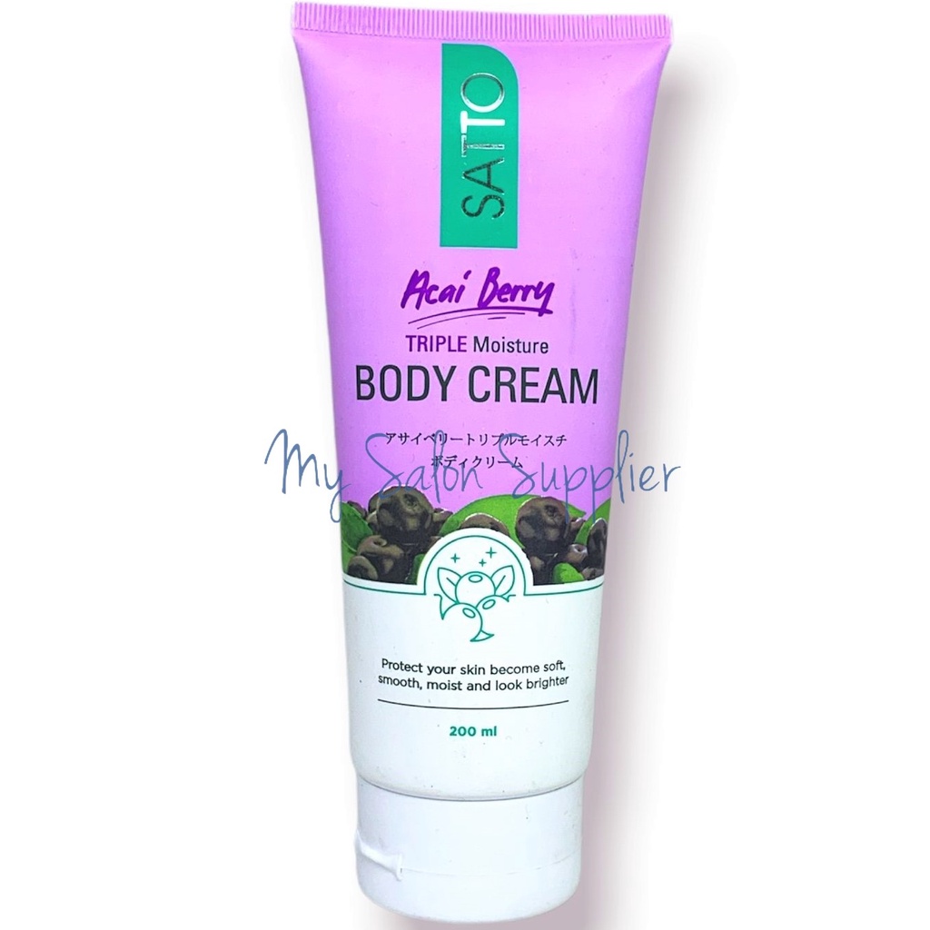 Satto Acai Berry Triple Moisture Whitening Body Cream 200ml