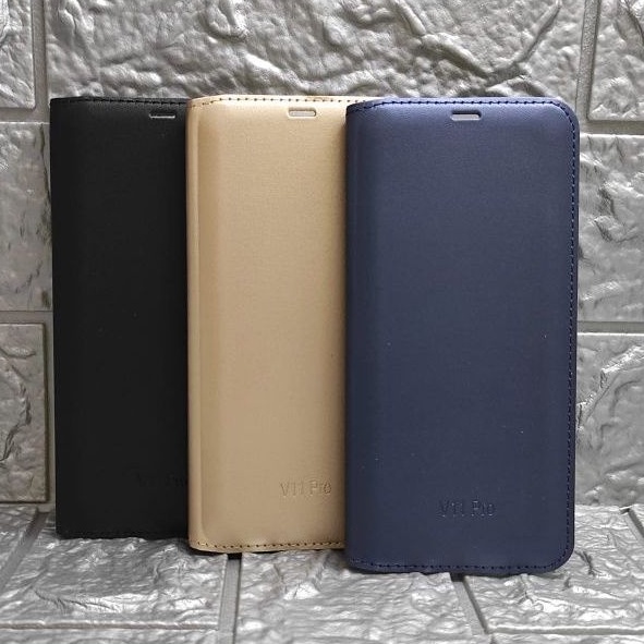 Vivo V11 / V11 Pro / V15 / V17 Pro / Y83 / S1 Leather Case Sarung Dompet Hp Kulit Premium Hard Case 