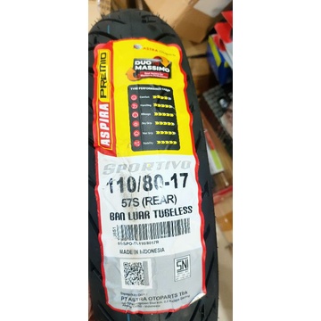 ban ring 17 110/80 aspira sportivo tubelles vixion cb cbr verza byson kembang tebal kuat anti slip s