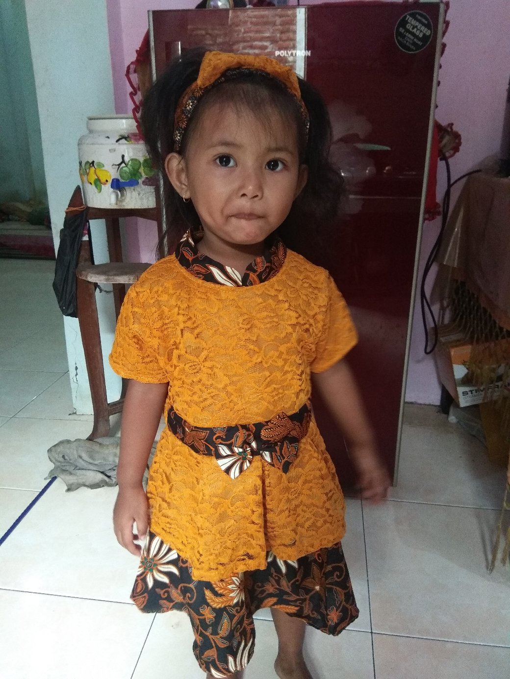 Setelan Brokat Kebaya Anak Peplum Maudy / Kebaya Batik Anak Lucu / Baju Kondangan Anak