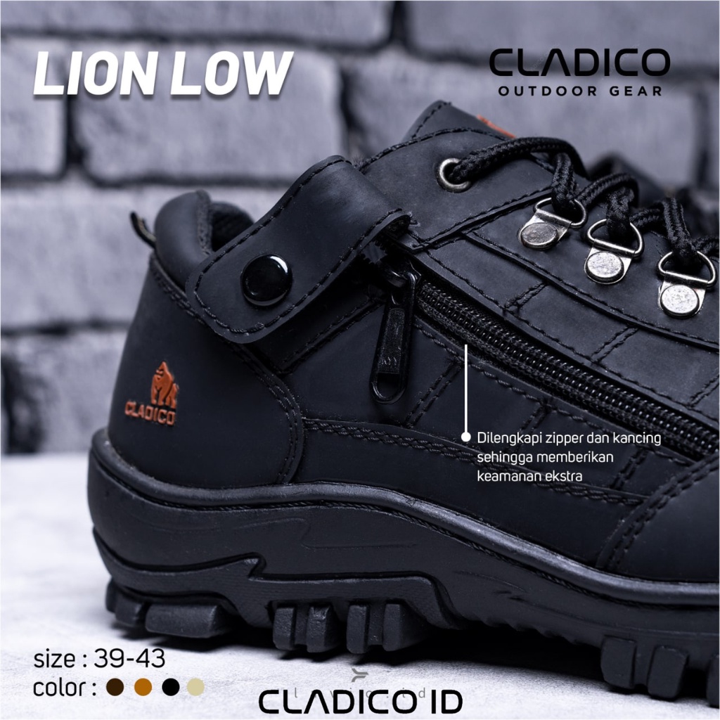 CLADICO Lion Sepatu Safety Boot Pendek Ujung Besi Kerja Lapangan Proyek Outdoor Touring Sefti Shoes Work Boots