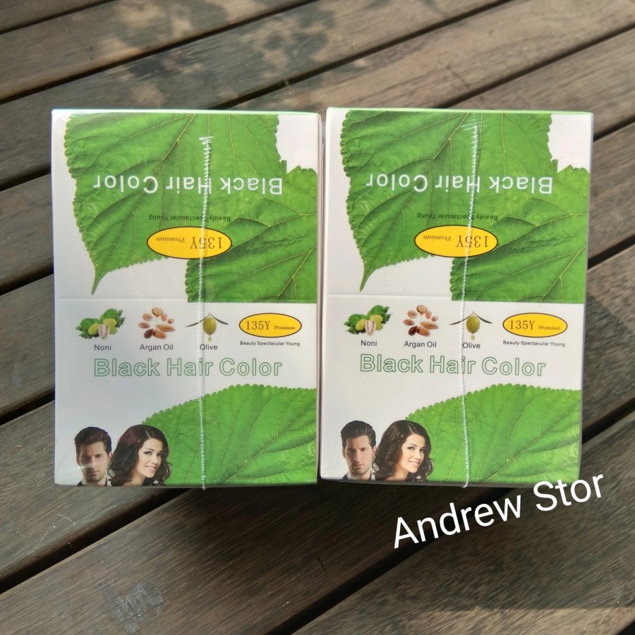 135Y / BSY Noni Premium Black Hair Color Shampoo Sampo Pewarna Rambut - Hitam