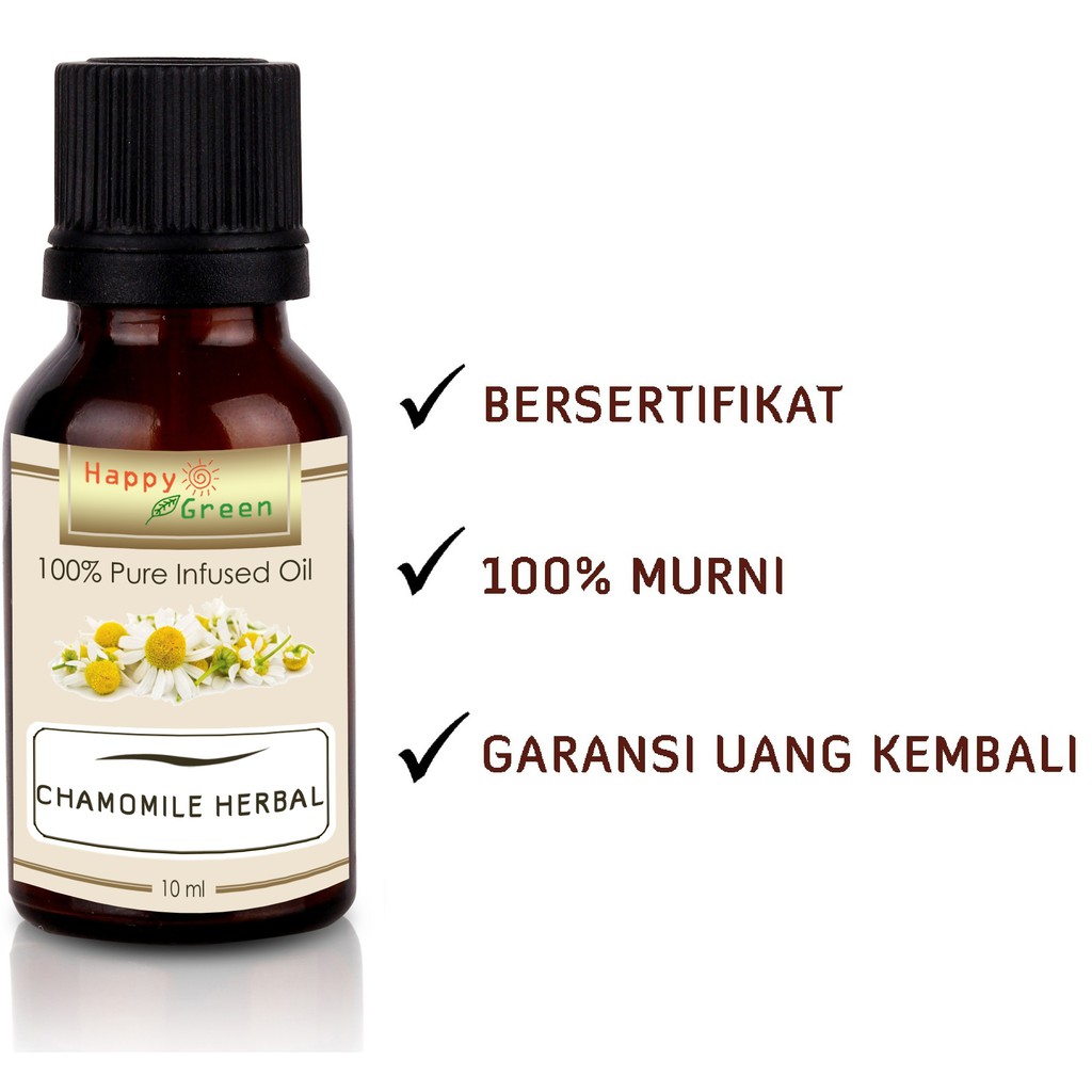 Bersertifikat Happy Green Chamomile Herbal Oil - Minyak Kamomil Infuse