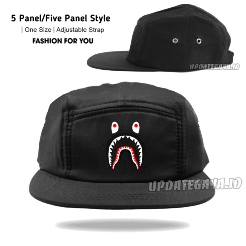TOPI BAPE SHARK SNAPBACK 5 PANEL | TOPI FIVE PANEL SNAPBACK | TOPI PRIA | TOPI DISTRO