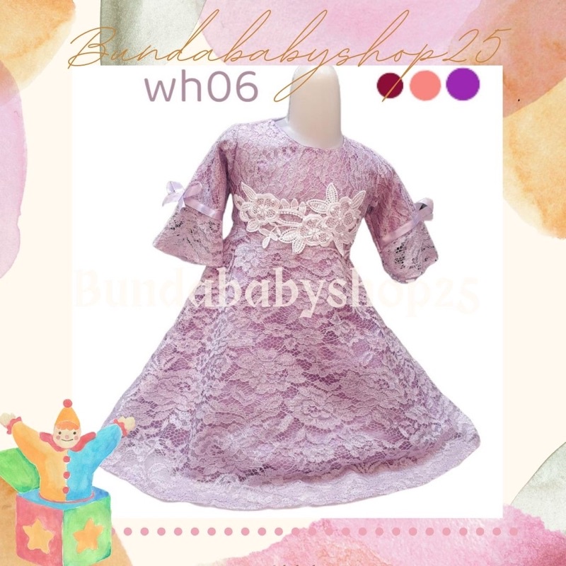 [Makassar] DRESS ANAK PEREMPUAN/Gaun anak perempuan  untuk umur 6-12 thn #BUNDABABYSHOP25