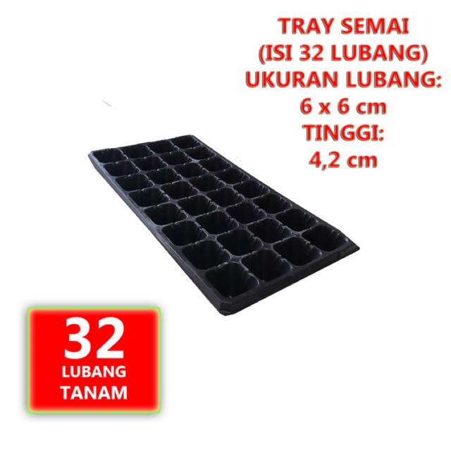 Tray semai pot tray penyemaian bibit tanaman 32 lubang 12 x 24 cm