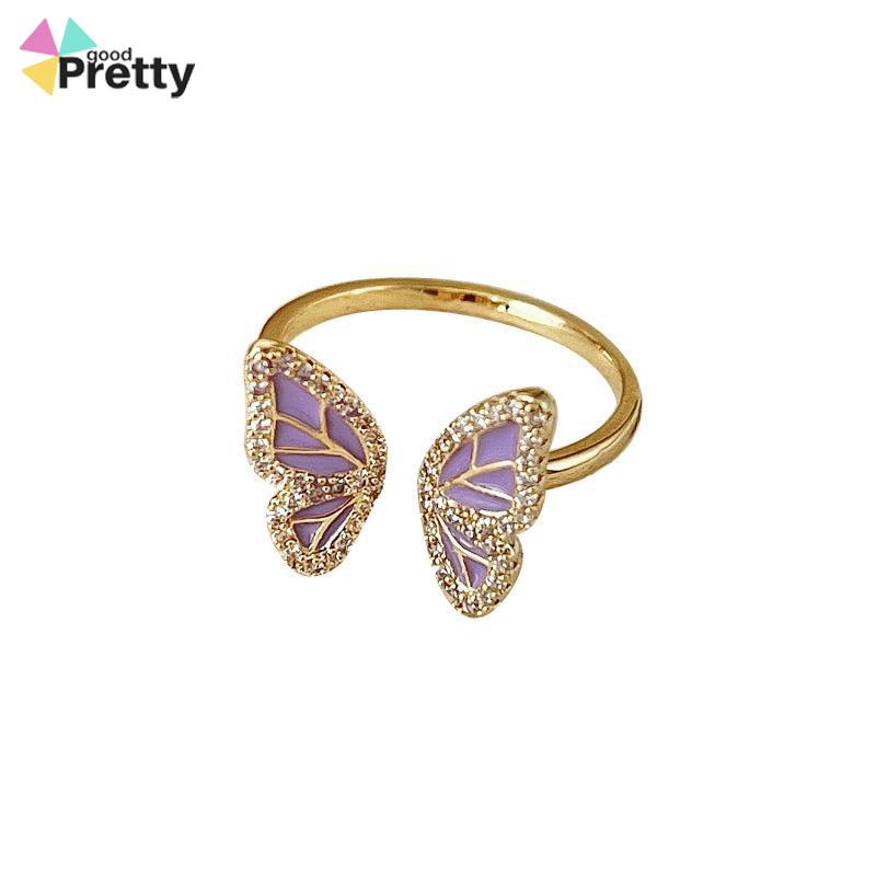 Cincin Kupu-kupu Wanita Desain Niche Cincin Unik Mutiara kelas atas - PD