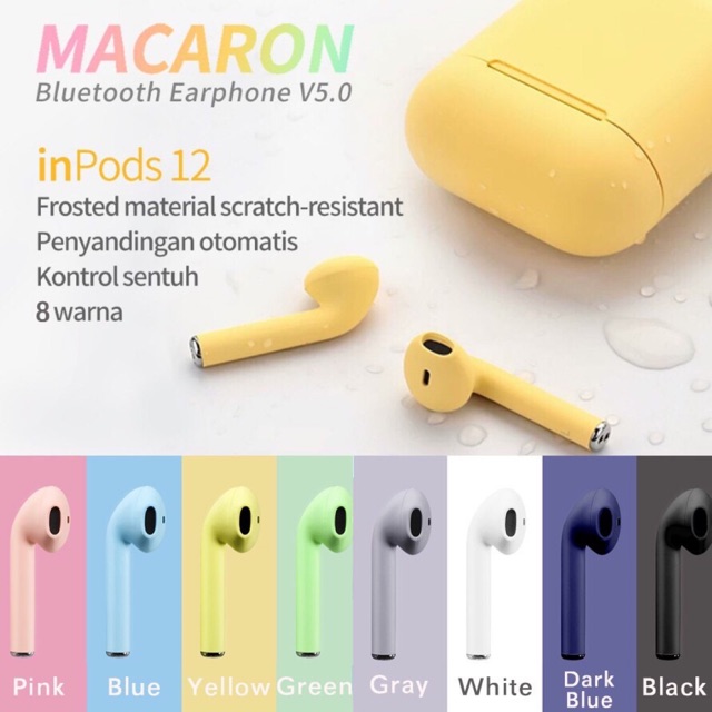 Macaroon Airpods Headset Bluetooth Bisa Android Iphone Windows Ready Stock Jakarta Shopee Indonesia