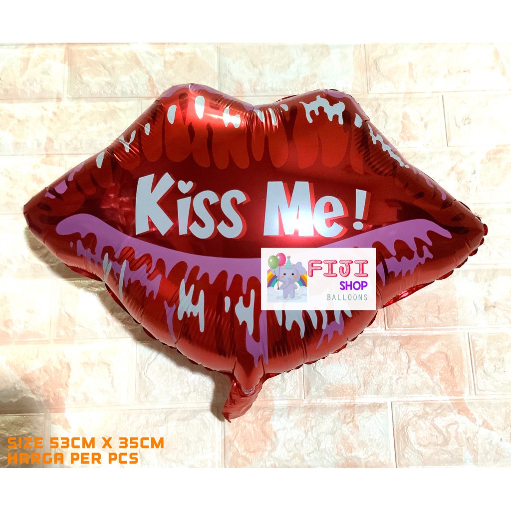 Balon Foil Lips Kiss Me / Balon Bibir Kiss Me 