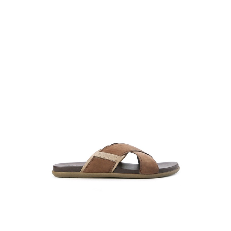 SANDAL SLIDE KULIT HUSH PUPPIES PRIA ORIGINAL CASUAL ASLI COKLAT HM36