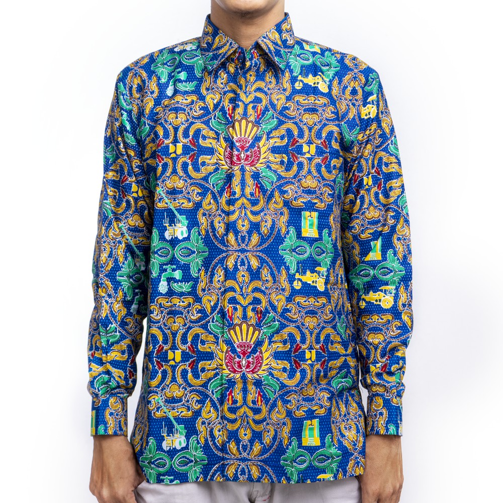 BATIK TRUSMI HAFIYAN OFFICIAL SERAGAM KEMEJA BATIK PRIA LENGAN PANJANG PUPR MOTIF BATIK KEMENTRIAN P