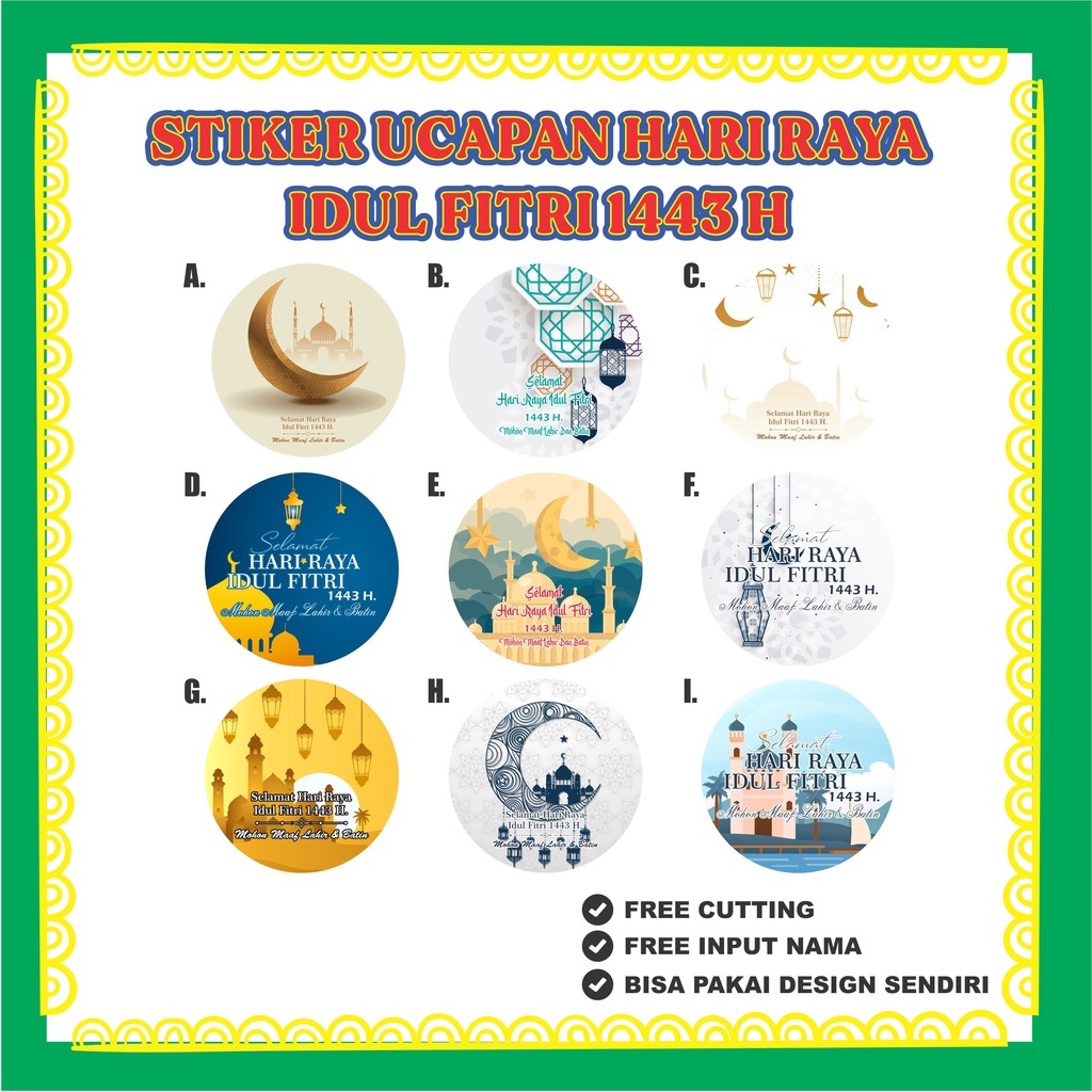 

[HARGA PER LEMBAR] Cetak Sticker Ucapan Hari Raya Idul Fitri