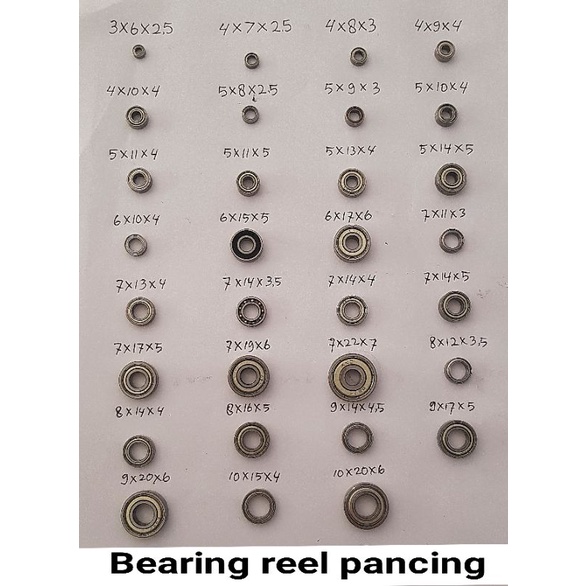 Bearing/klaker reel pancing berbagai ukuran