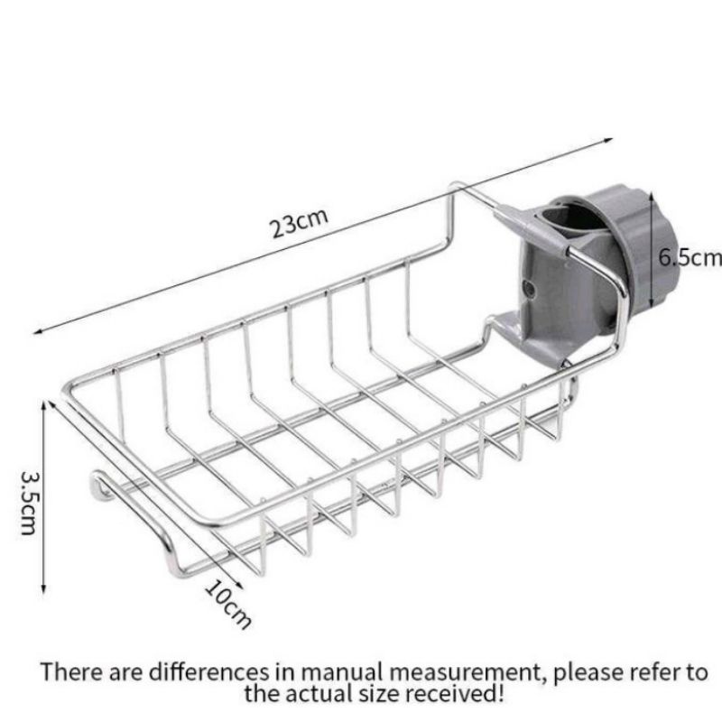 Rak Gantungan Keran Stainless Wastafel Tempat Spons Cuci Piring