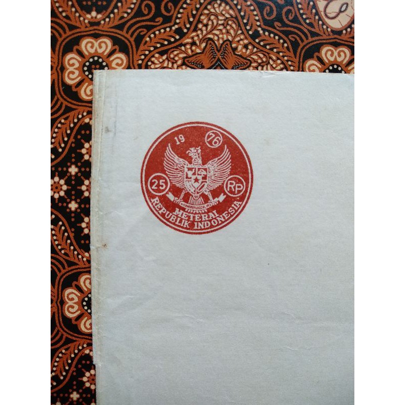 

Kertas Segel Kosong Belum Terpakai bermeterai 25 rupiah (Rp 25,-) Tahun 1976.