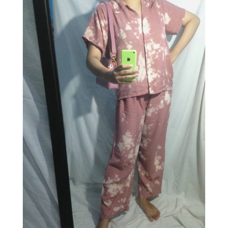 PIYAMA TIE DYE KEMEJA/SETELAN TIE DYE/ONE SET TIE DYE PANJANG