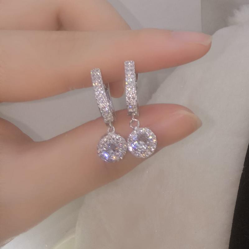 Anting Giwang Silver Diamond Titanium Xuping Antikarat Antialergi