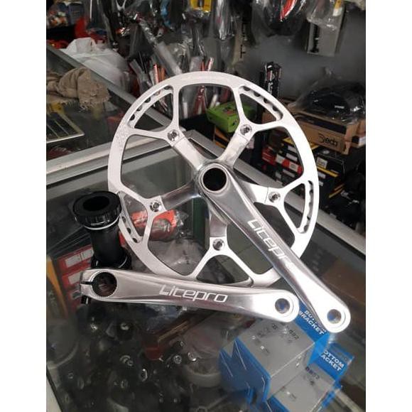 Crankset Litepro Single Chainring 53T 56T 58T Cocok Untuk Sepeda Lipat Original