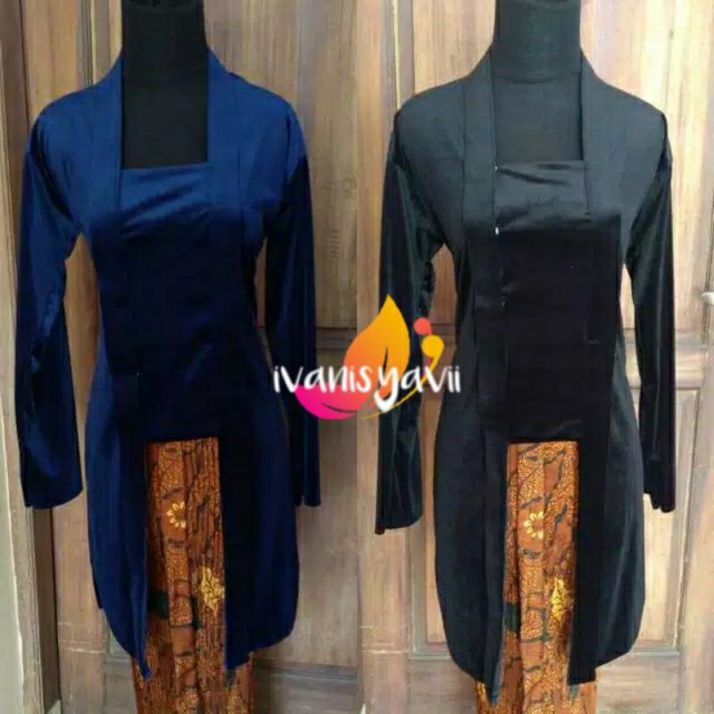 Kebaya Bludru Kutubaru ModeL Body Panjang, WARNA LENGKAP